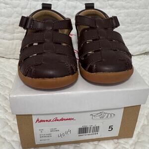 Hanna Andersson Eriksen Toddler Fisherman Sandal, Brown, 5 M US Infant Toddler